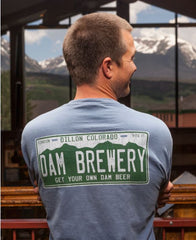 Dillon Dam Brewery Get Your Own Dam Beer Colorado License Plate T-Shirt